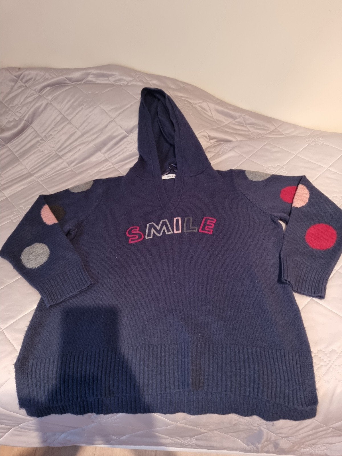 Donkerblauwe SMILE hoodie – heel goede staat Paprika, Kleding | Dames, Truien en Vesten, Blauw, Maat 42/44 (L), Ophalen of Verzenden