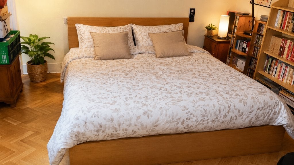 Lit double IKEA 180x200 cm 2 sommiers réglables et 2 matelas, Brun, Enlèvement, Utilisé, Bois