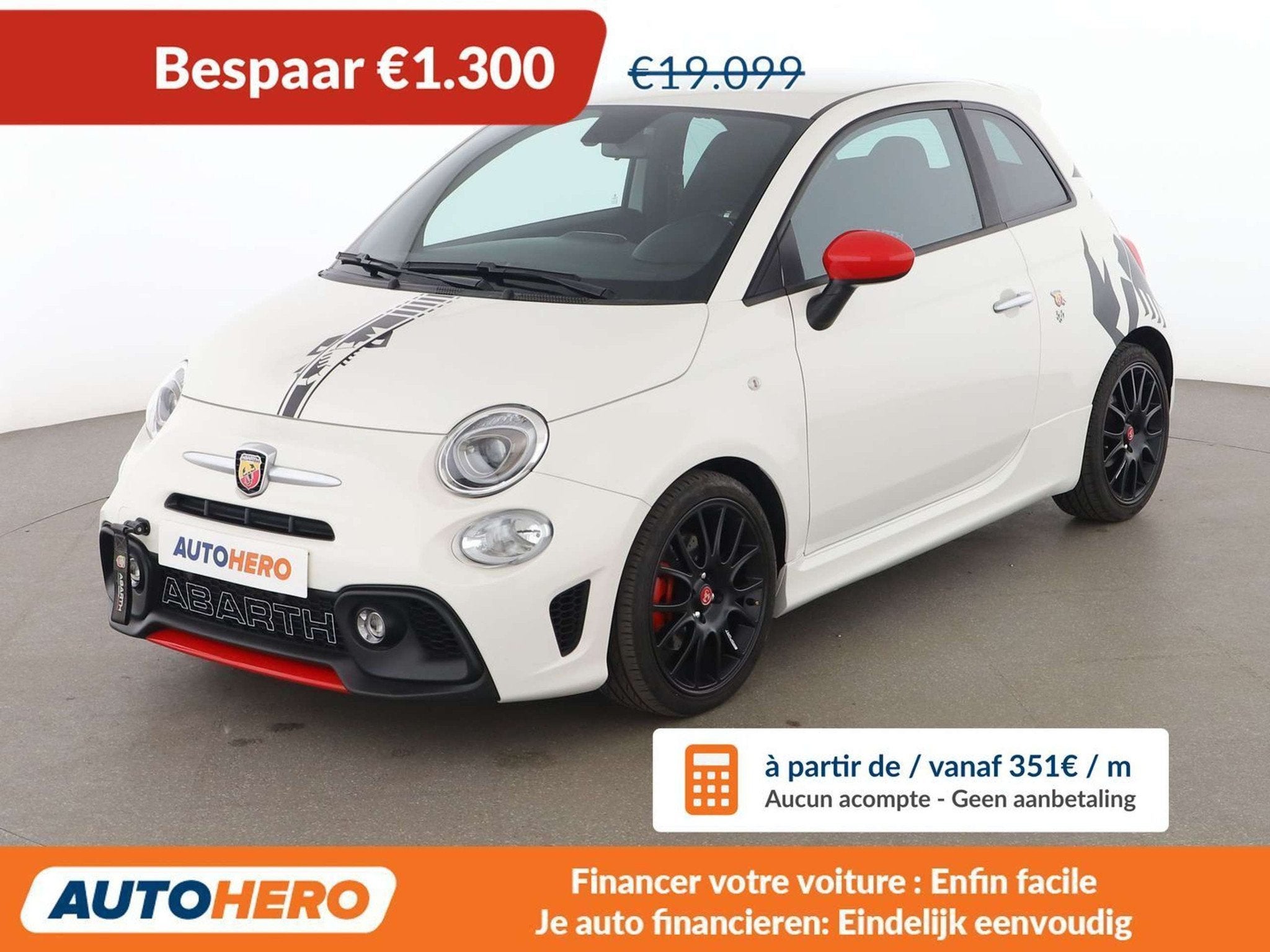 Abarth 595 1.4 Pista (année de construction 2020), Autos, Achat, Euro 6, Noir, Tissu