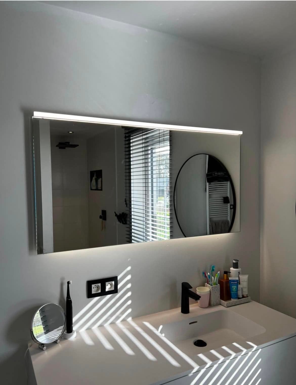 Spiegel 120 x 60 cm , met verlichting, Ophalen, Gebruikt, 100 tot 125 cm, Minder dan 100 cm