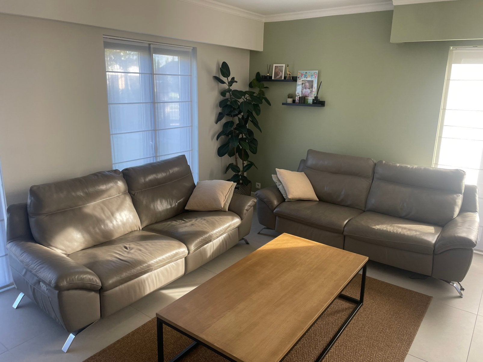 Natuzzi 2x 2,5 zit met relax, Enlèvement, Utilisé