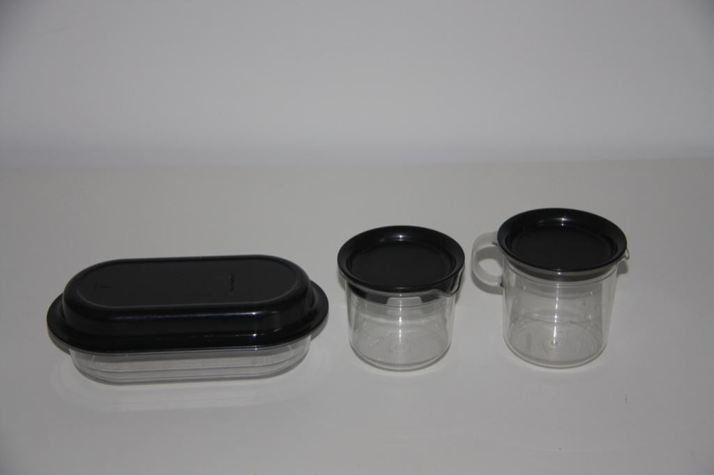 Tupperware 1976 melk, koffiekan en brooddoos, Ophalen of Verzenden, Gebruikt, Beker of Kan