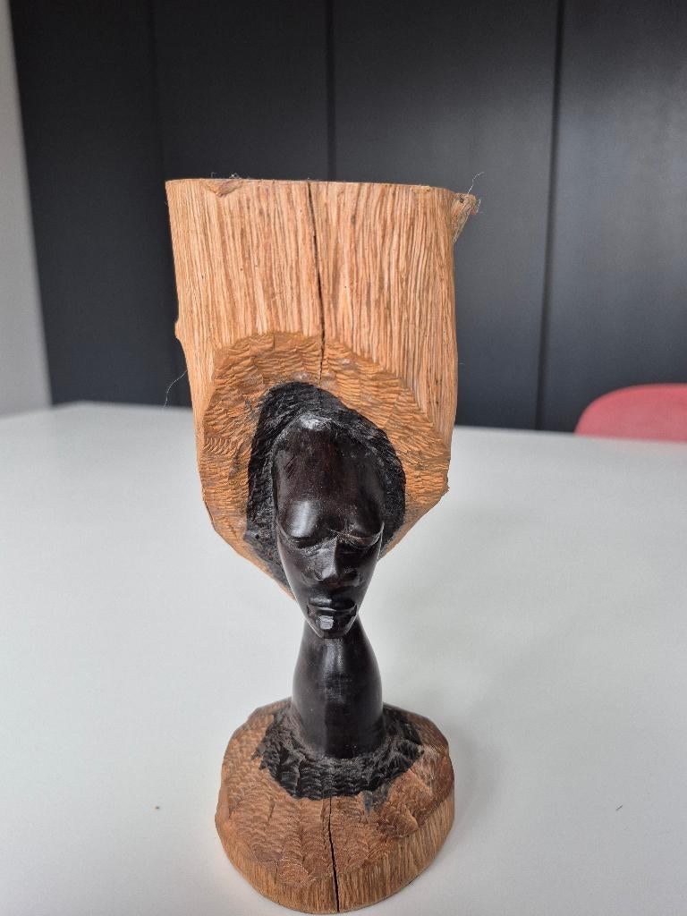 Afrikaans handgesneden ebbenhouten sculptuur, Antiek en Kunst, Kunst | Beelden en Houtsnijwerken, Houtsnijwerk, Afrika, Ophalen
