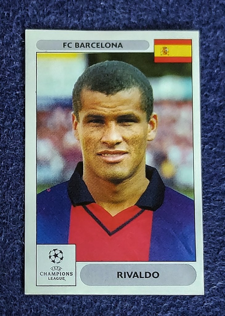 Panini sticker card voetbal ' Ch. League 2000 - Rivaldo ', Enlèvement ou Envoi, Neuf, Autocollant