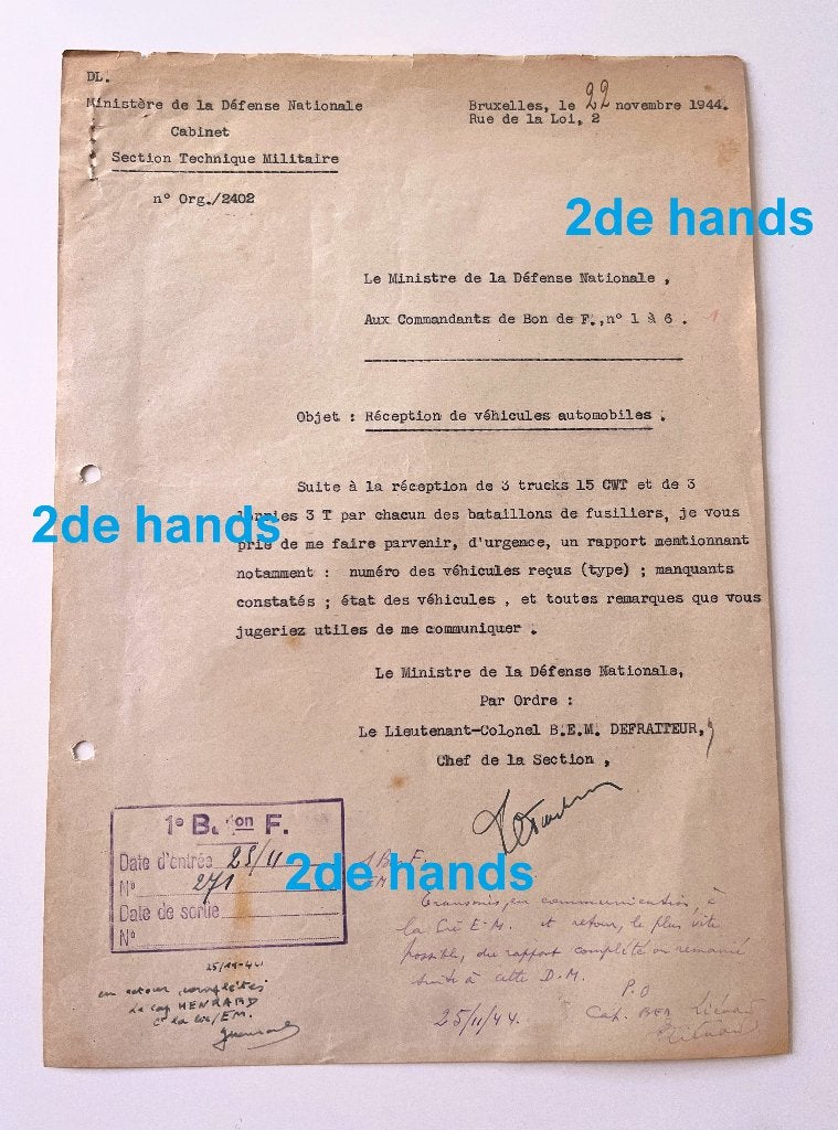 ABBL Fuselier Batt. 1944 1945 Armée belge Belgium, Collections, Objets militaires | Seconde Guerre mondiale, Enlèvement ou Envoi