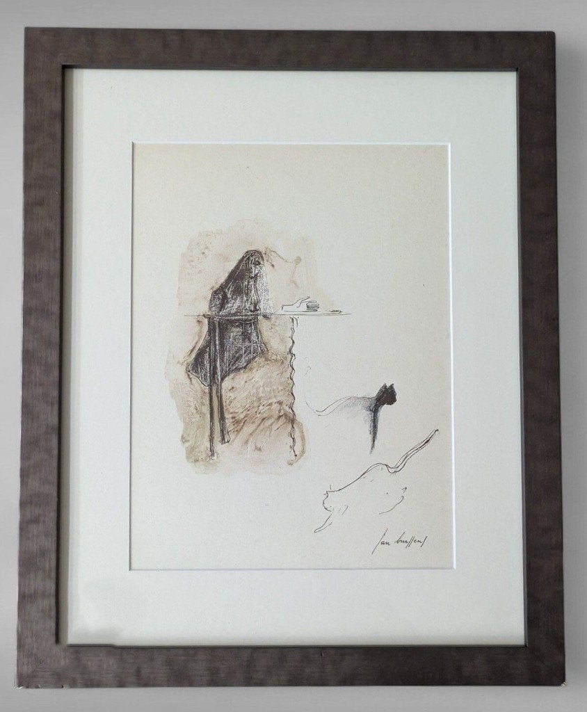 Gemengde techniek op papier, gesigneerd Jan Burssens, Antiek en Kunst, Ophalen, Gemengde techniek, Gesigneerd