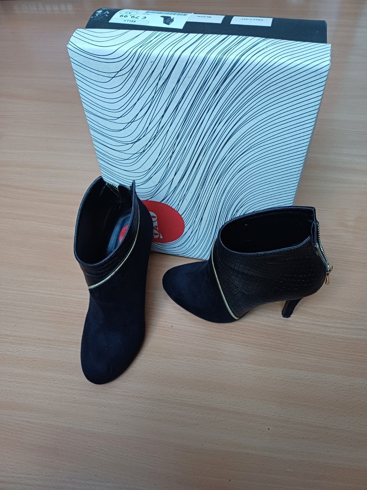 bottines à talons aiguille, Chaussures à haut talons, Enlèvement, Noir, EXE