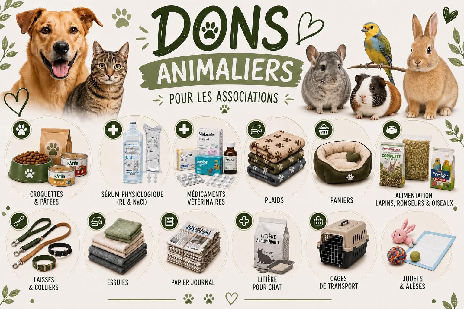 Collecte de dons animaliers, Trois personnes ou plus, Autres types