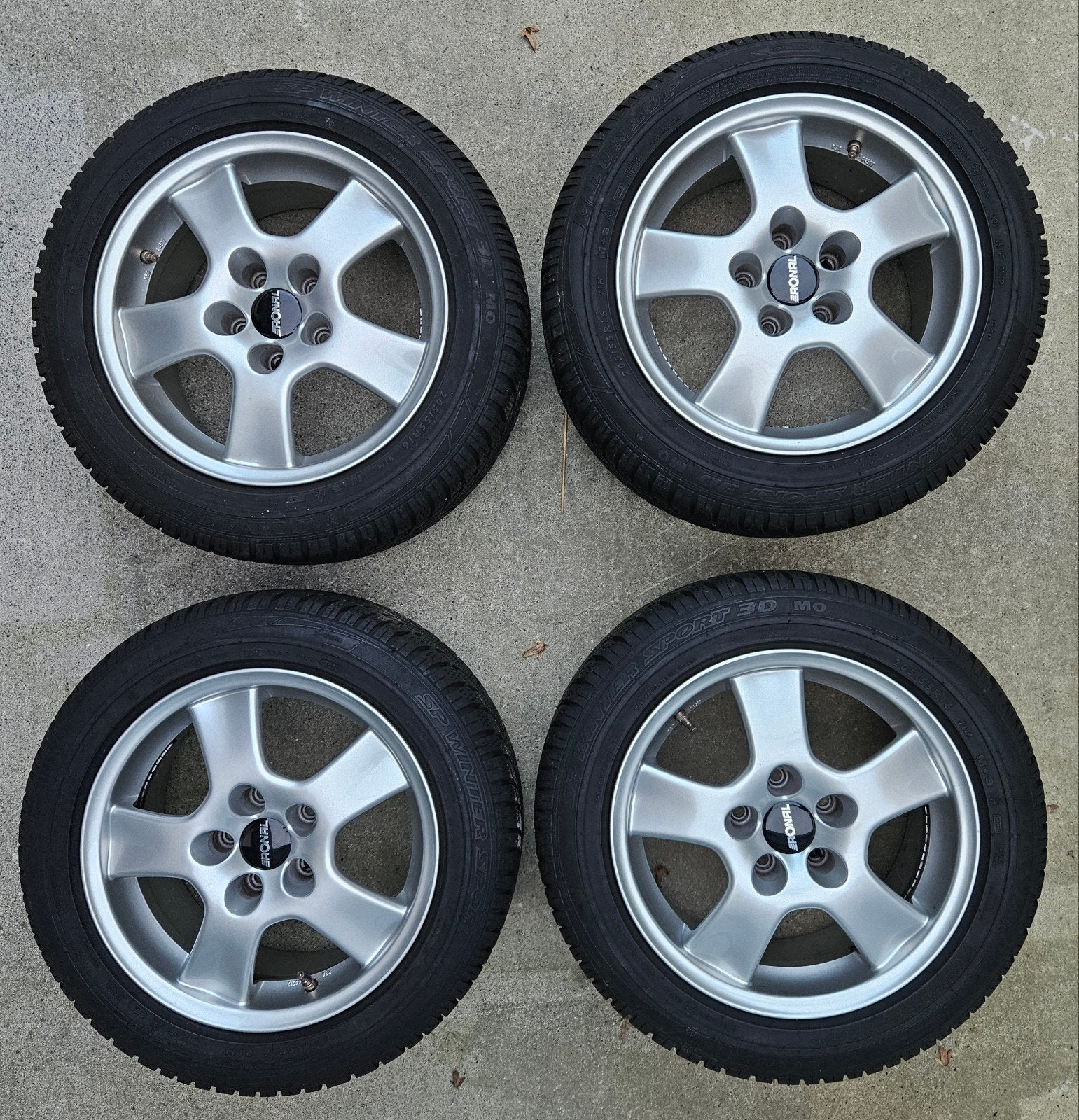 4 Jantes Ronal / 16" / 5x112 / Pneus hiver, Pneus hiver, 16 pouces, Véhicule de tourisme, 205 mm