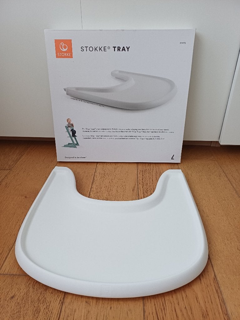 Tripp Trapp eetblad WIT  (Stokke Tray), Ophalen, Zo goed als nieuw, Meegroeistoel, Afneembaar eetblad