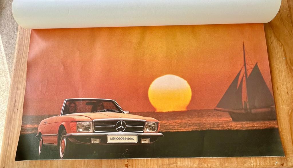 Tirage photo ancien calendrier Mercedes-Benz R107 SL 1975, Enlèvement ou Envoi, Comme neuf, Autres types