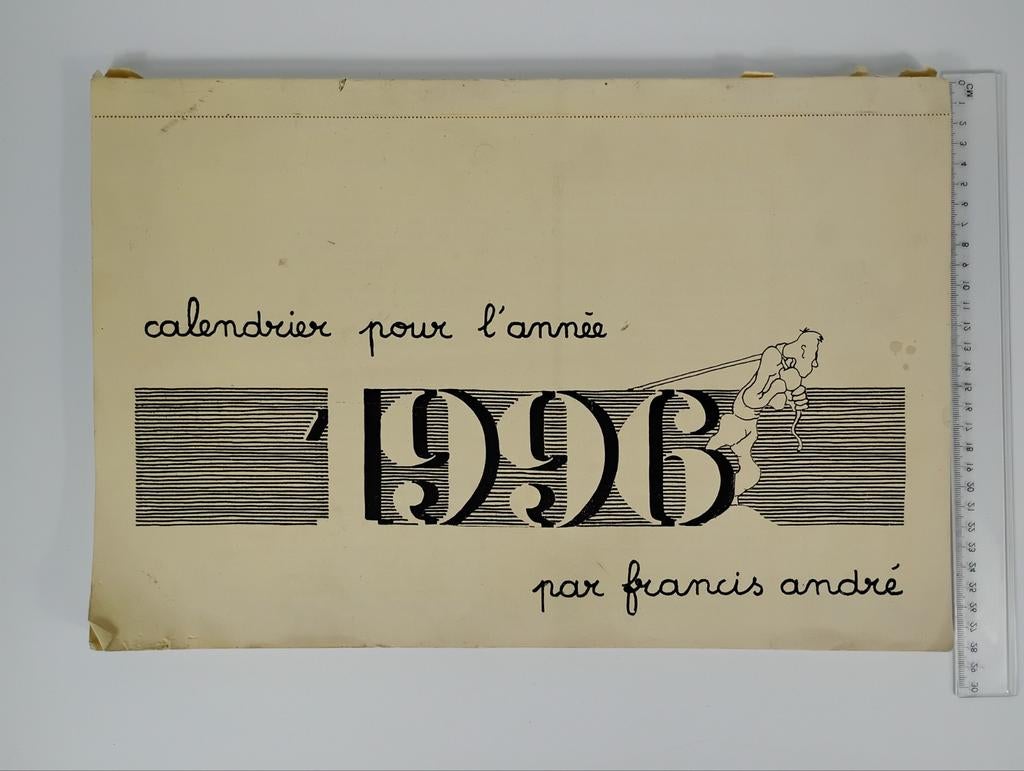 Calendrier 55 planches illustrées Francis André 1996, Antiquités & Art, Art | Dessins & Photographie, Enlèvement ou Envoi