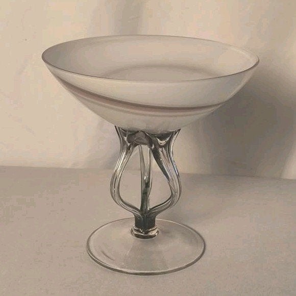 Coupe vintage en verre opalin Jozefina Krosno « Jellyfish », Antiquités & Art, Enlèvement ou Envoi