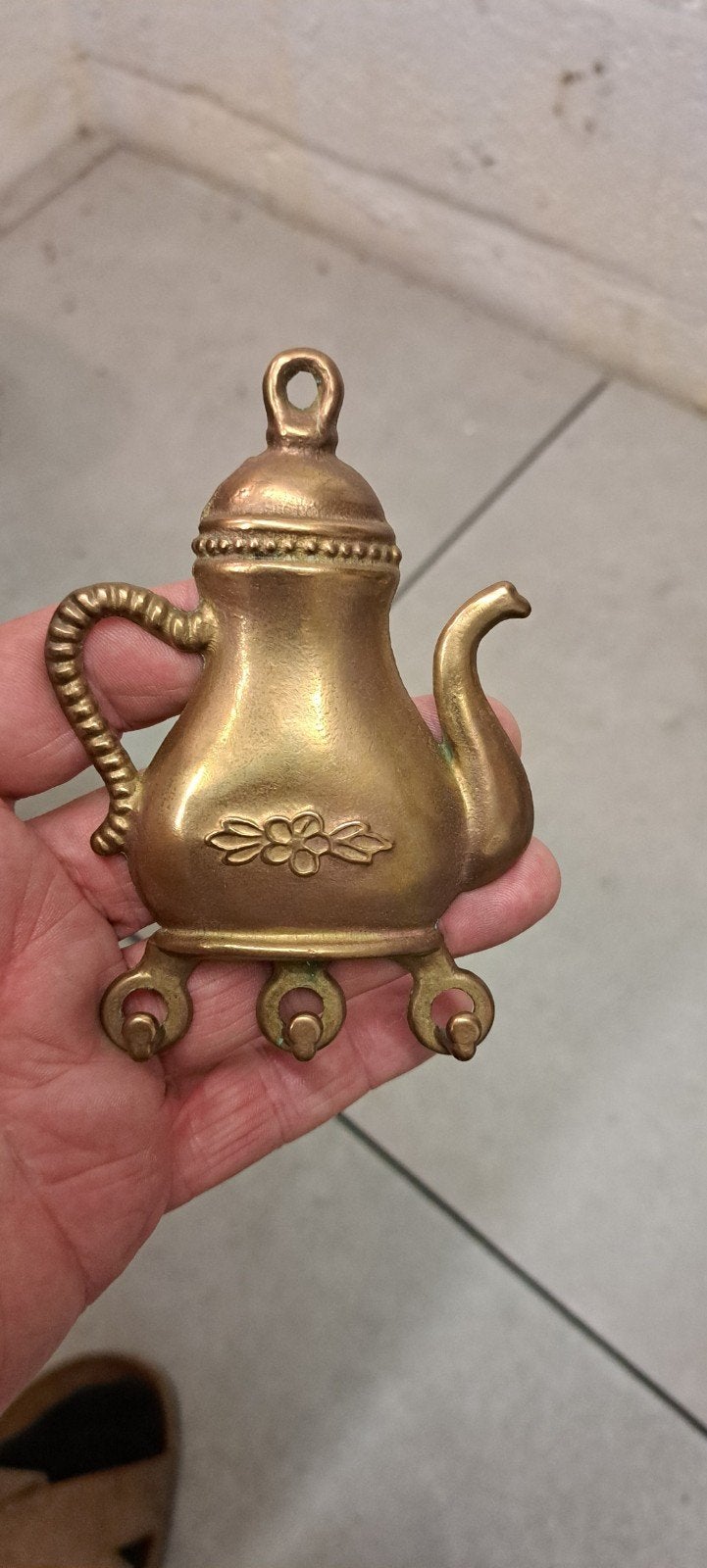 vintage koperen  handdoekhouder theepot italy, Ophalen of Verzenden, Koper