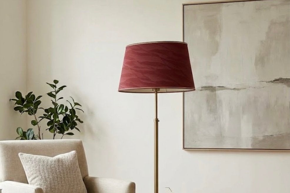 Bourgondische lampenkap, 48 cm, Ophalen of Verzenden, Zo goed als nieuw, Textiel