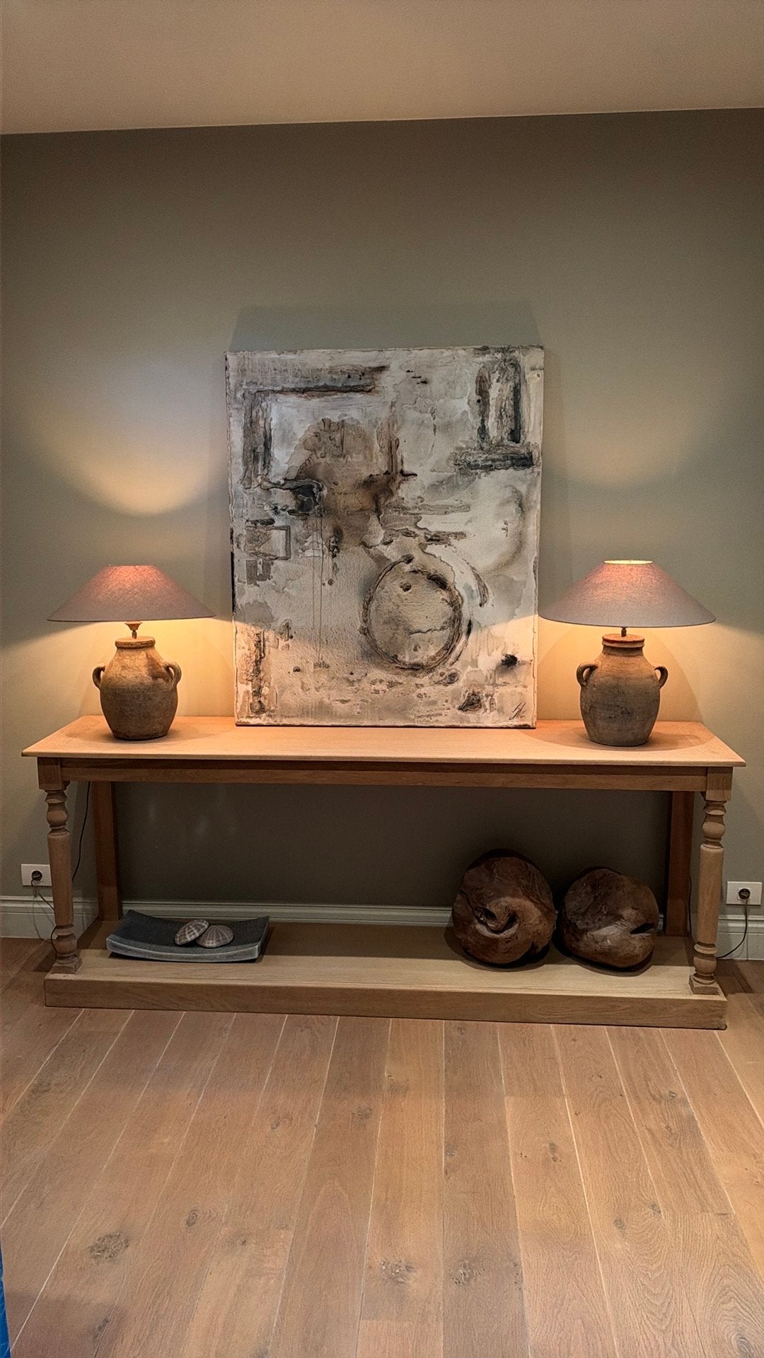 Console Flamant volle eik, Ophalen, Eikenhout, Landelijk, Nieuw