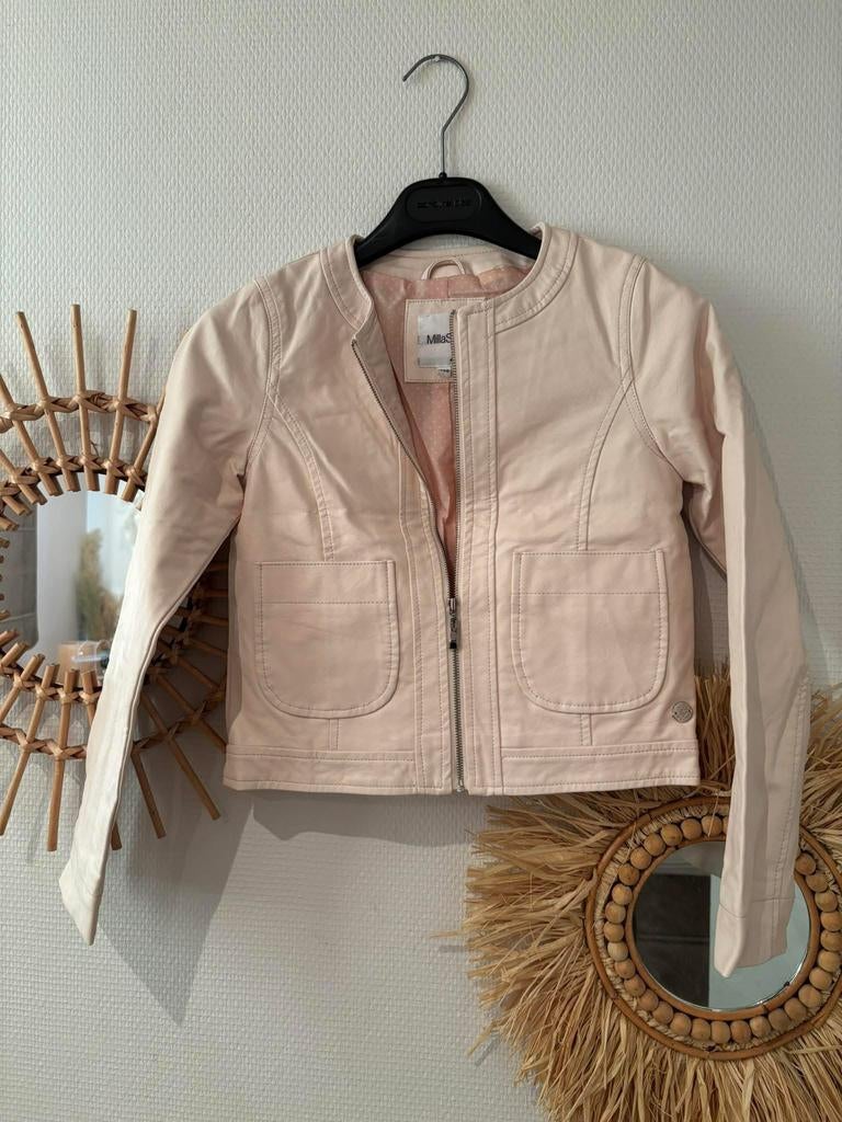 Licht roze lederlook jasje, JBC, maat 140, Ophalen, Zo goed als nieuw