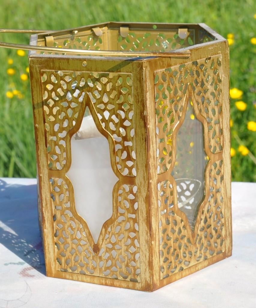 lanterne style orientale  avec bougie a pile, Enlèvement ou Envoi, Comme neuf, Chandelier