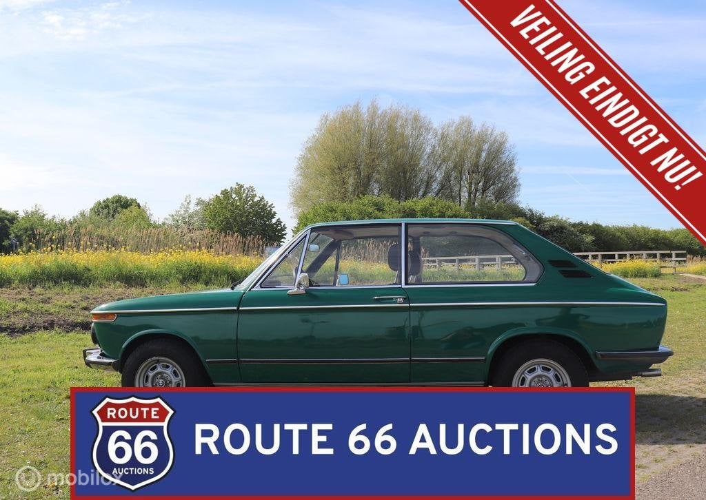 BMW 1802 Touring | 1973 | Route 66 Auctions, Auto's, Oldtimers, Zwart, Bedrijf, Handgeschakeld, Overige carrosserie