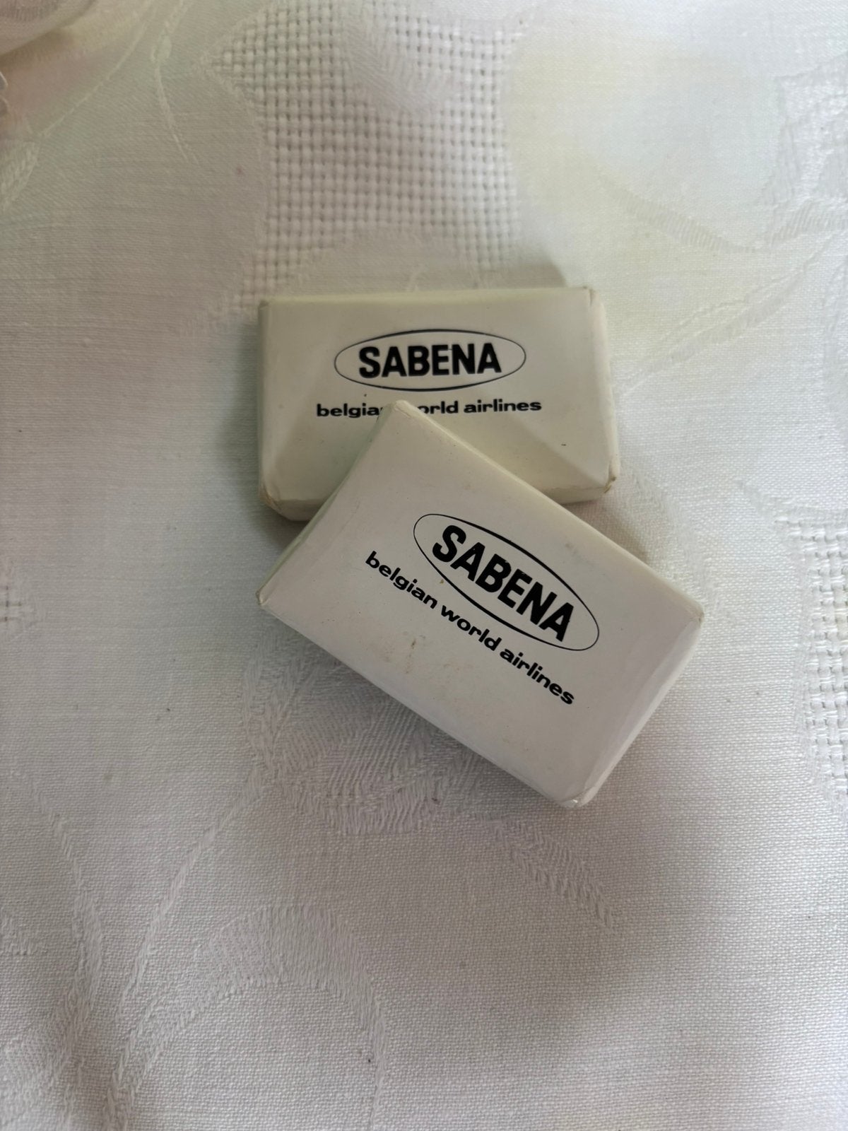 Set van 2 SABENA mini-reclamezeepjes — België, Ophalen of Verzenden, Zo goed als nieuw