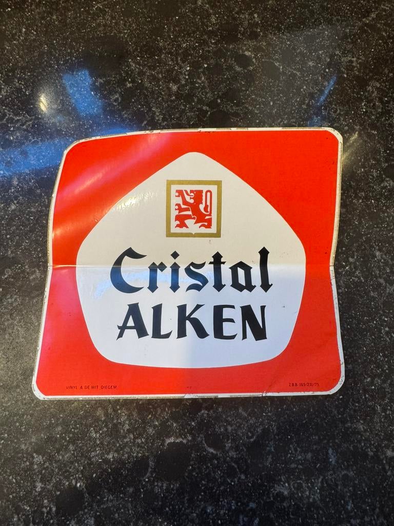 Sticker Cristal Alken, Verzamelen, Biermerken, Ophalen, Zo goed als nieuw