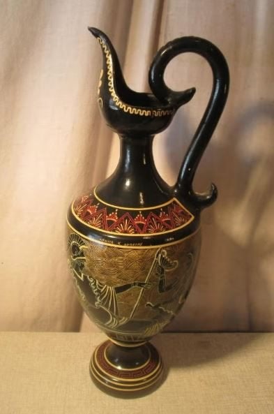 Prachtige Handmade Griekse Kruik - 'Festos' - 41cm, Ophalen of Verzenden
