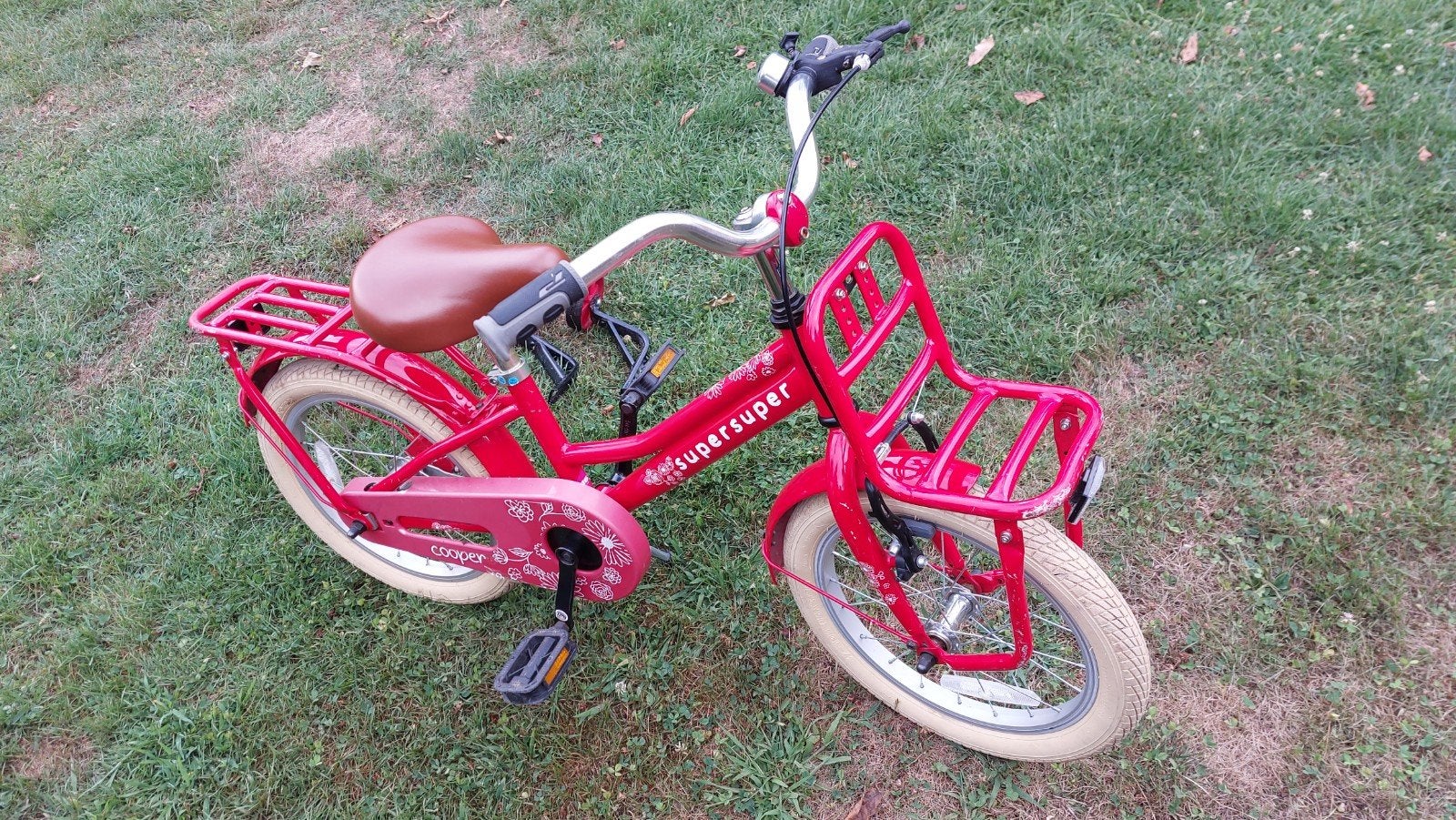 rode kinderfiets, Ophalen, Zijwieltjes, 16 tot 20 inch, Velgrem