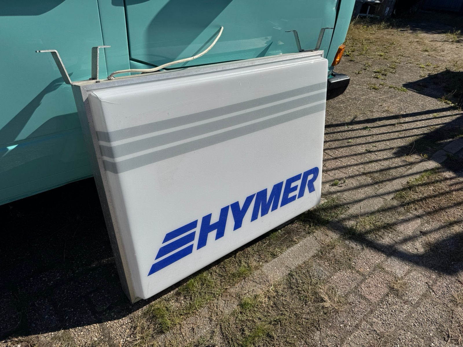 Ancienne boîte à lumière publicitaire Hymer, Collections, ., Enlèvement, Utilisé, .