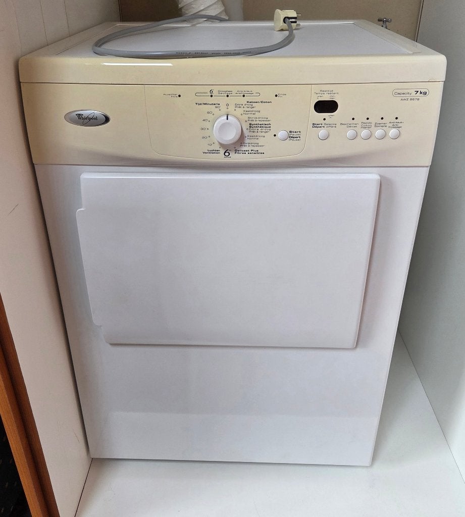 Droogkast Whirlpool, Ophalen, 6 tot 8 kg, Gebruikt, Luchtafvoer