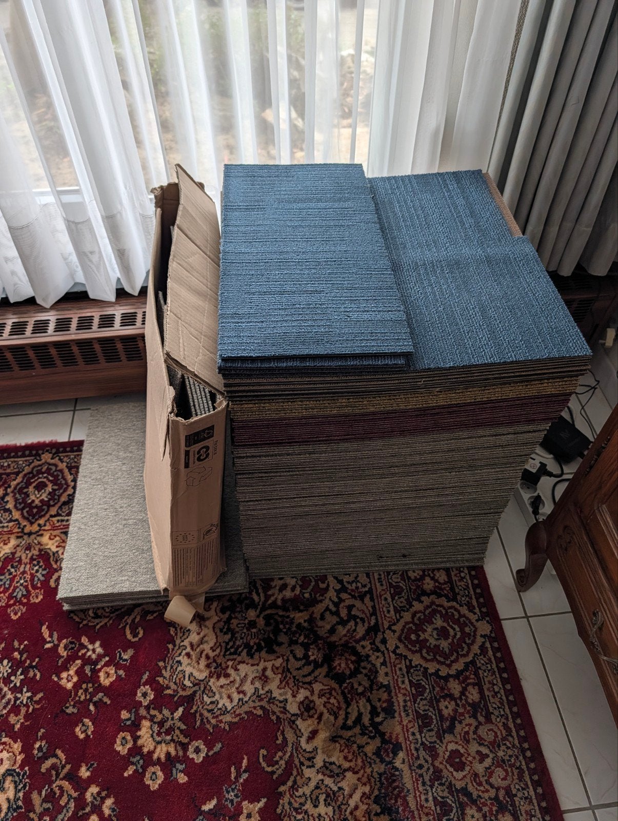 Tapijt Tegels | Carpet Tiles, Maison & Meubles, Enlèvement, Comme neuf, Jaune, Tapis