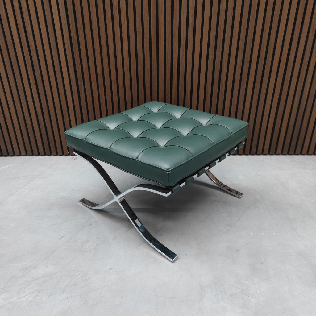 Knoll - Barcelona chair ottoman Bauhaus groen, Huis en Inrichting, Zetels | Voetbanken en poefs, Nieuw, 50 tot 75 cm, 50 tot 75 cm