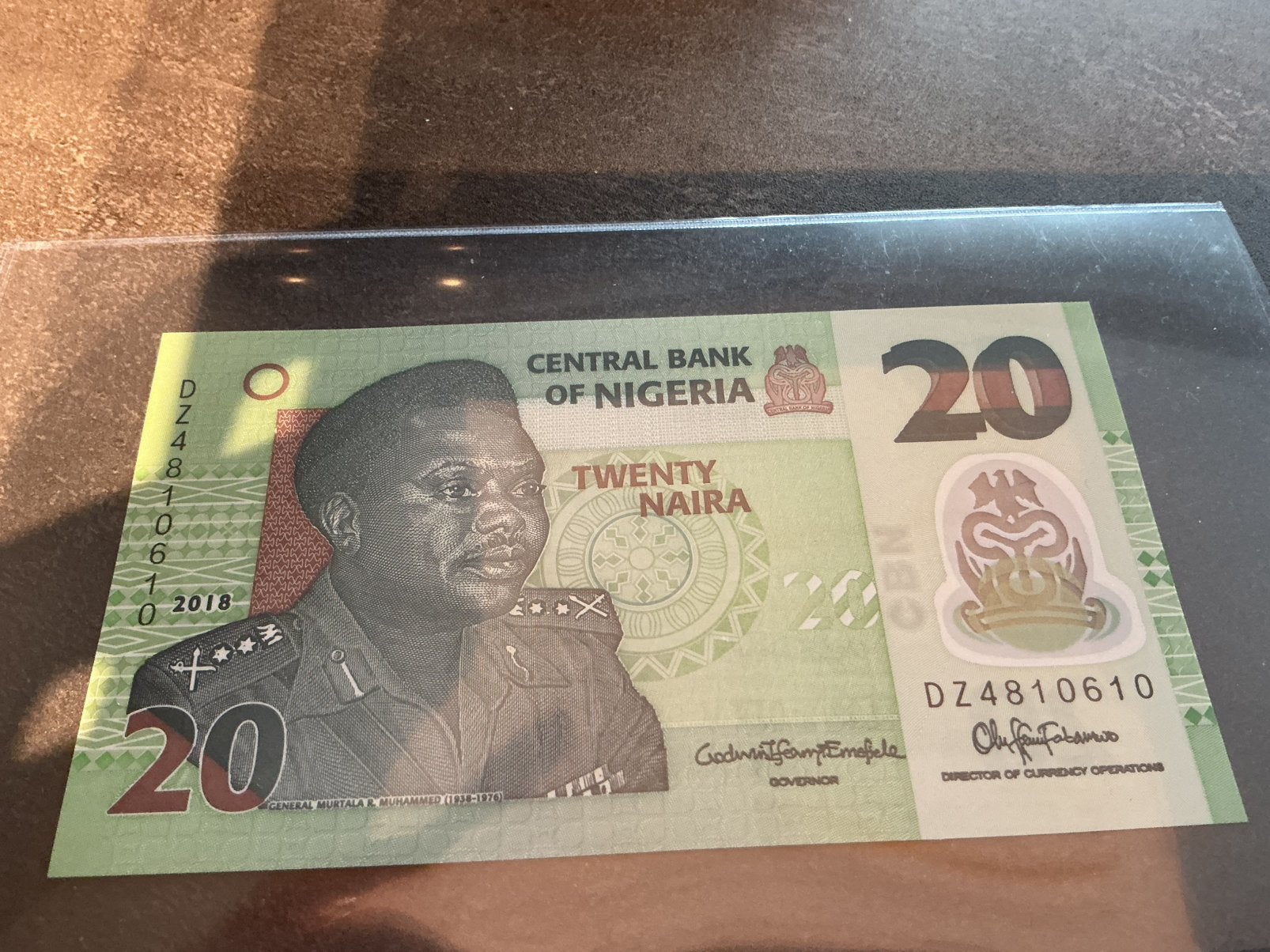 Nigeria 20 Naira 2018 FDC polymeer, Ophalen of Verzenden, Nigeria
