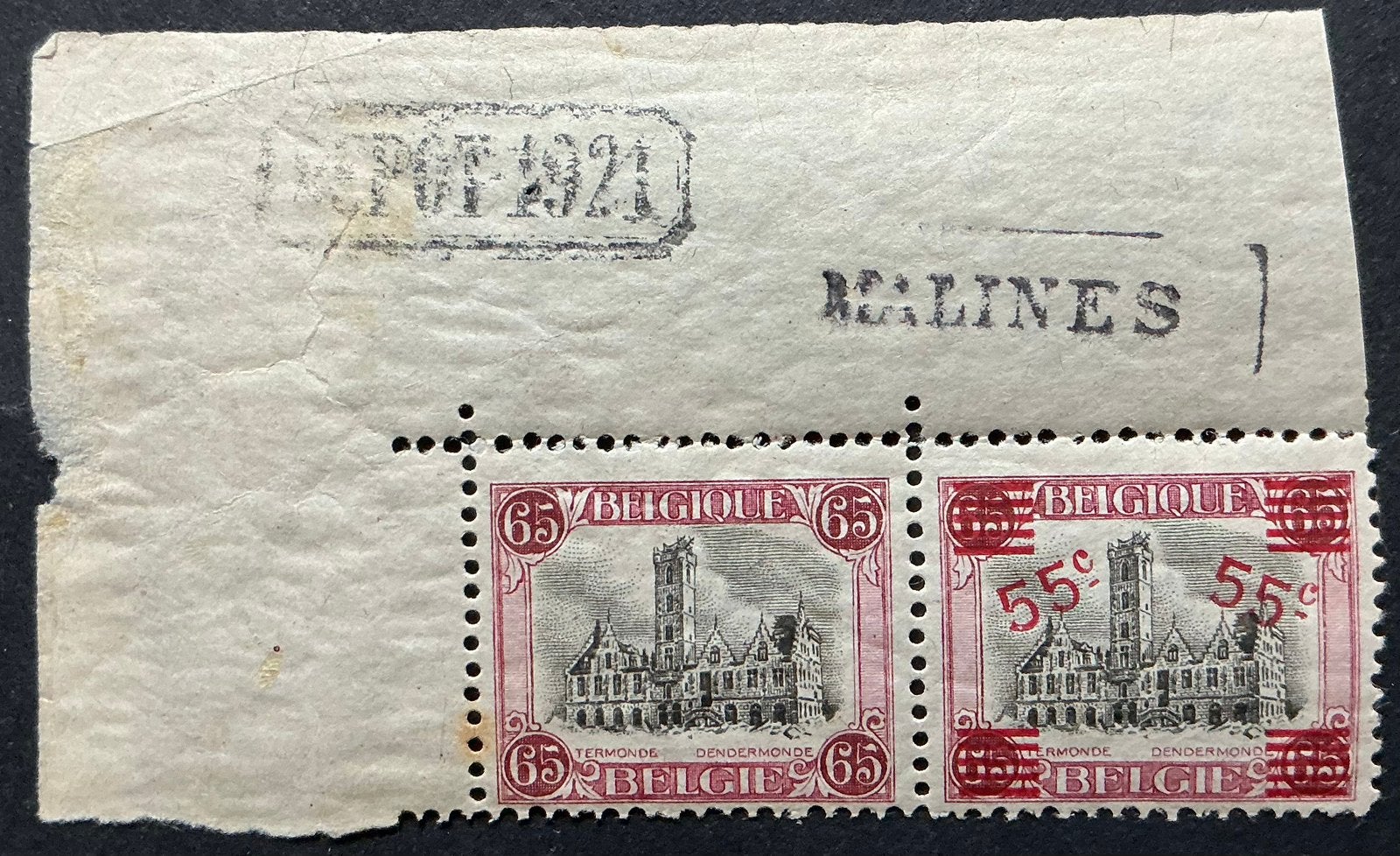 LOT 622. COB:188A. Coin du feuille/MALINES - DEPOT 1921.MNH., Neuf, Enlèvement ou Envoi, Non oblitéré, Gomme originale