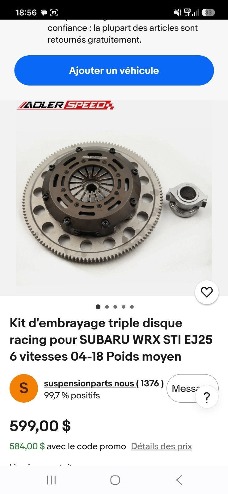 embrayage pour Subaru impreza Stie, Autos : Pièces & Accessoires, Enlèvement, Subaru