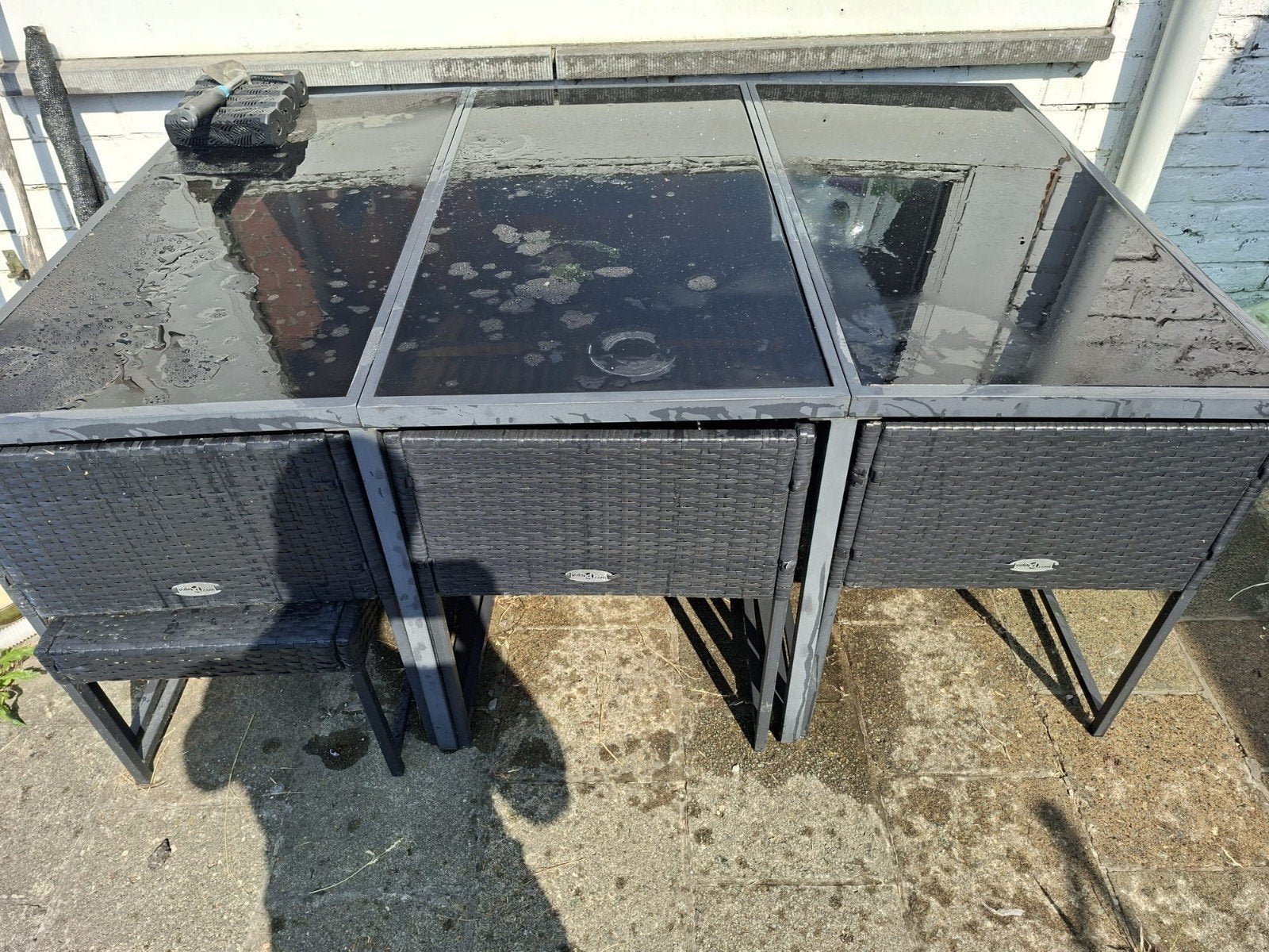 Tafel + stoelen, Tuin en Terras, Ophalen of Verzenden