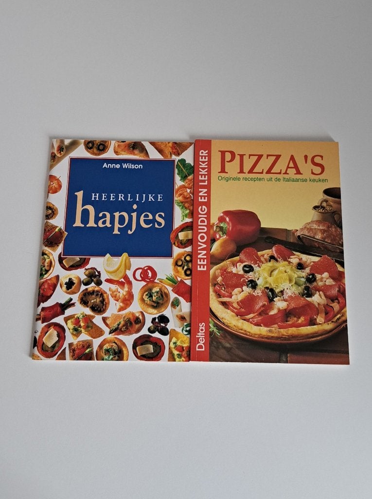 Set van twee kookboekjes - Heerlijke hapjes & Pizza's, Boeken, Ophalen of Verzenden, Gelezen, Hoofdgerechten