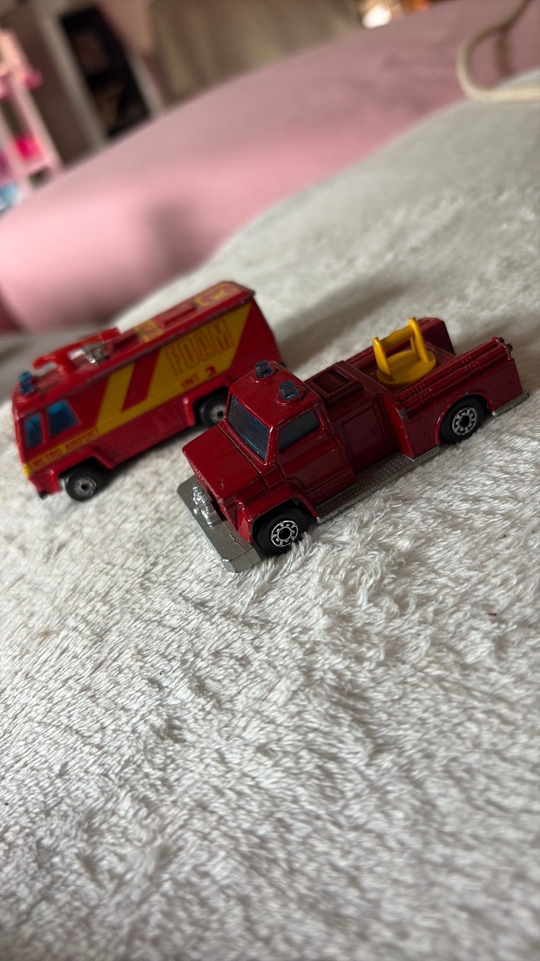 Set van 2 vintage Matchbox brandweerauto's, Hobby en Vrije tijd, Modelauto's | Overige schalen, Ophalen of Verzenden