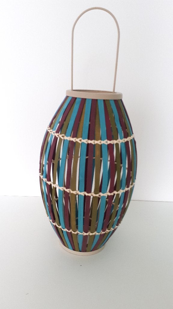 theelichthouder / lantaarn multicolor / windlicht, Enlèvement ou Envoi, 50 cm, Comme neuf, Lanterne