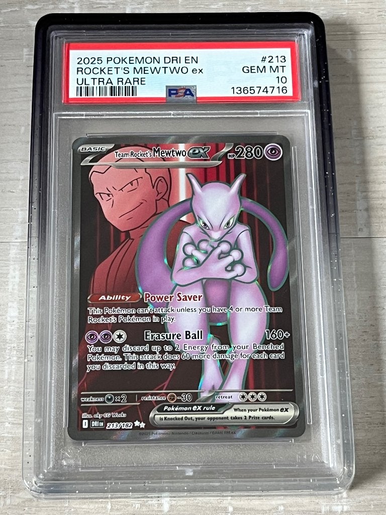 Team Rocket’s Mewtwo ex#213 PSA, Hobby en Vrije tijd, Verzamelkaartspellen | Pokémon, Ophalen of Verzenden, Zo goed als nieuw