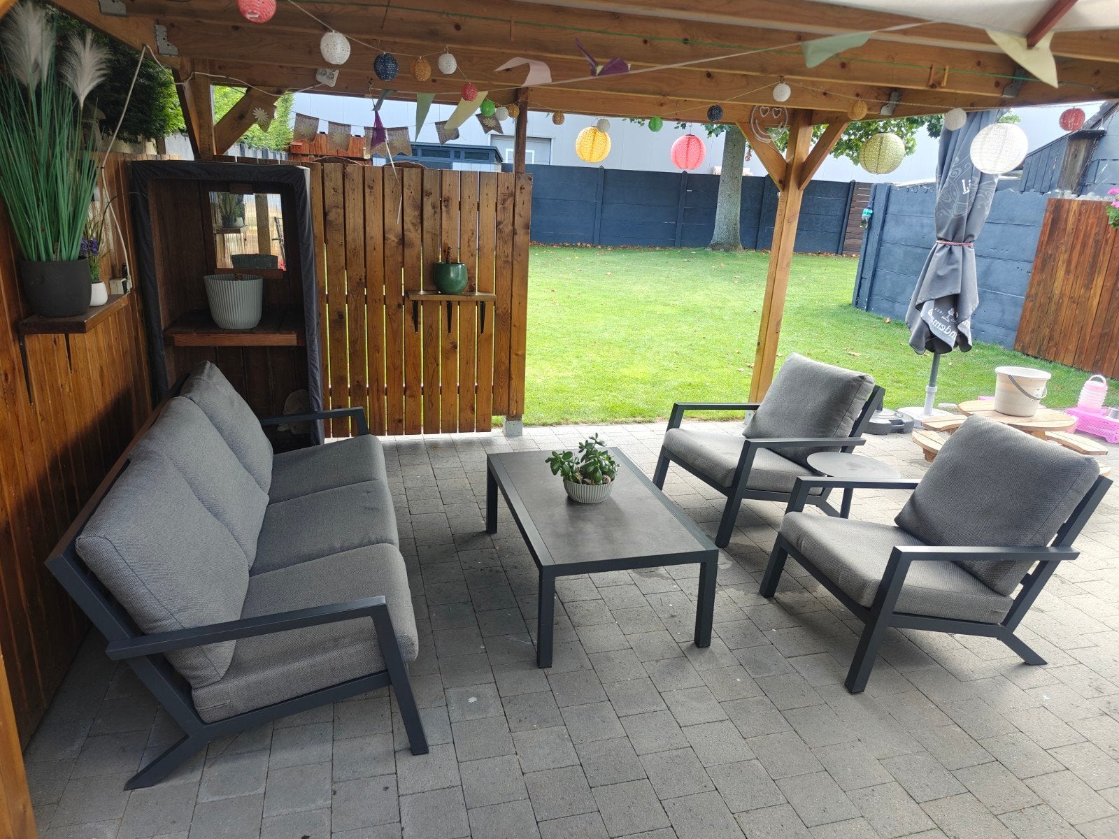 volledige lounge, Ophalen, 5 zitplaatsen, Aluminium, Zo goed als nieuw