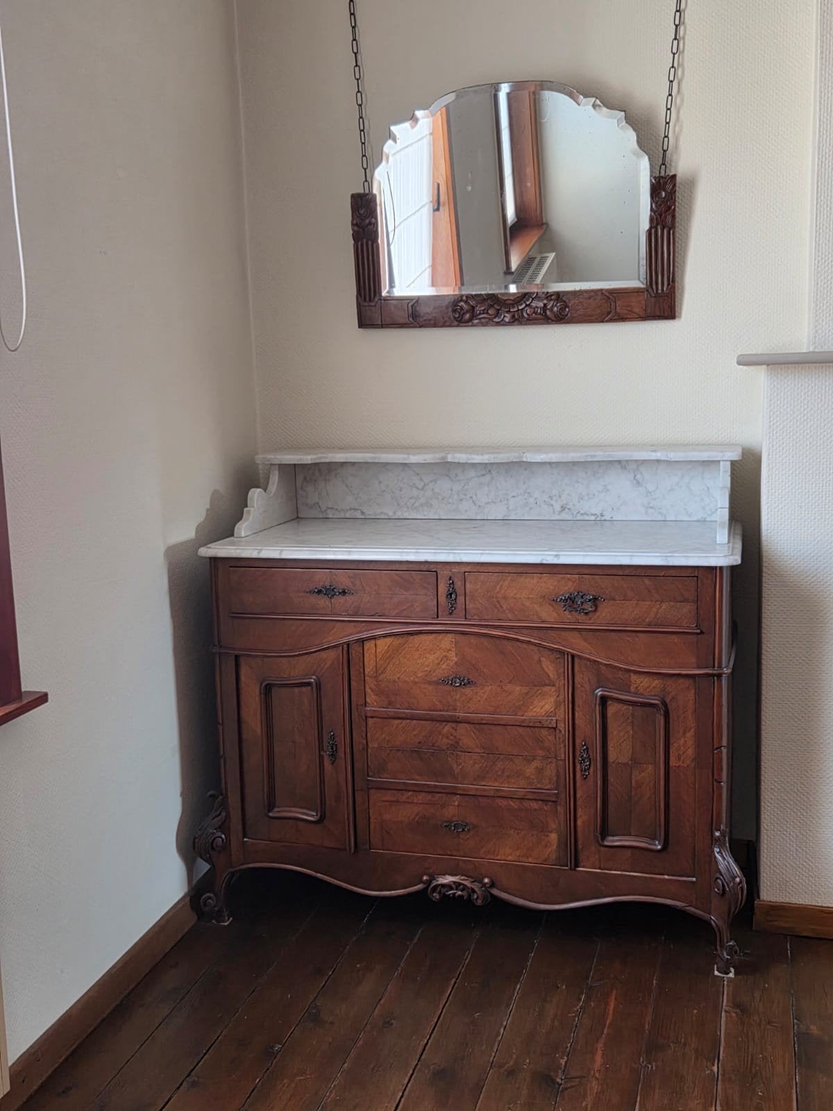 Lavabo kast Franse stijl, Ophalen