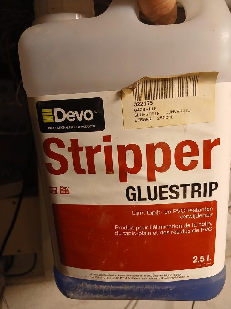Lijm tapijt stripper, Ophalen