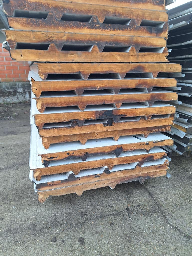 Sandwichpanelen 6cm PIR dakplaten 3,72m (evt. op maat), Gebruikt, 15 m² of meer, Metaal, Ophalen