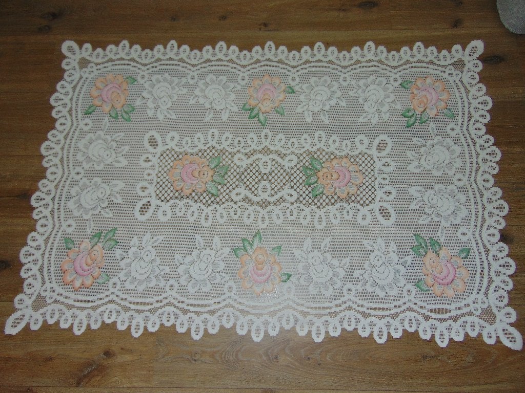 Tafelkleedje in kant 80 x 120 cm nieuwstaat, Ophalen of Verzenden, Zo goed als nieuw, 80 cm, Wit