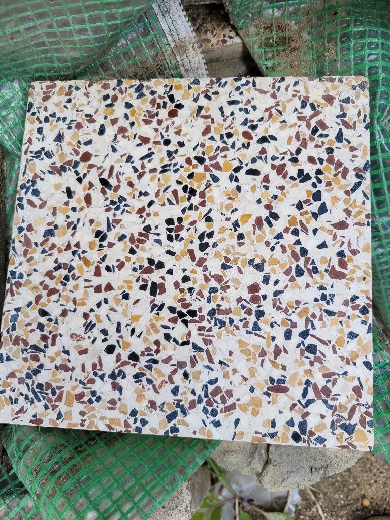 Vintage terrazzo tegels, Doe-het-zelf en Bouw, Ophalen, Gebruikt, Vloertegels