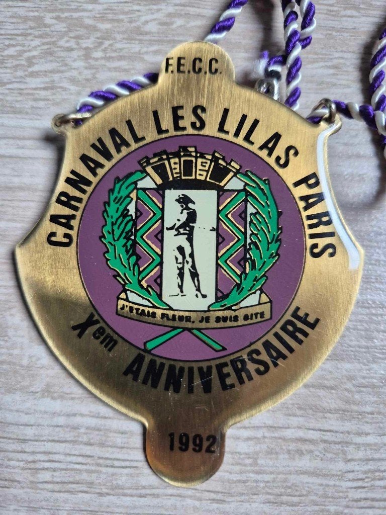 Carnaval medaille F.E.C.C. Carnaval les lilas Parijs 1992, Ophalen of Verzenden