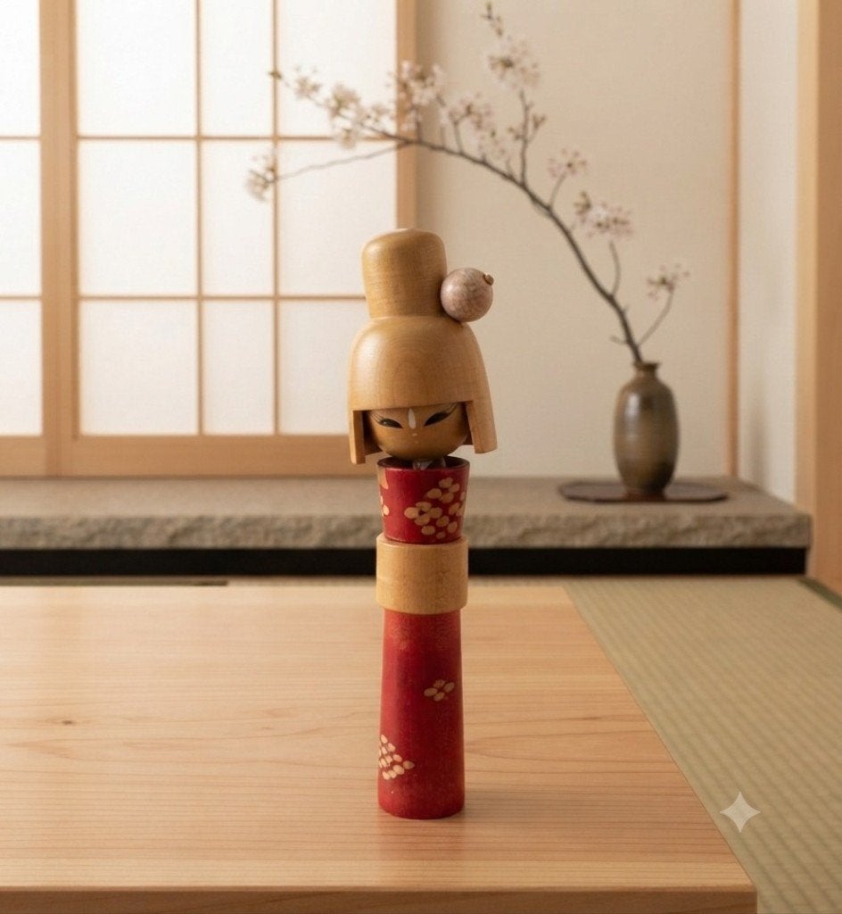 Cute Kokeshi de Hitomi Noboru, Antiquités & Art, Japon, Bois, Fait main, 15 cm