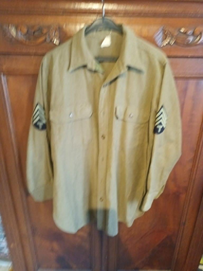 Chemise moutarde US WW2 Originale!, Enlèvement ou Envoi, Armée de terre, Vêtements ou Chaussures