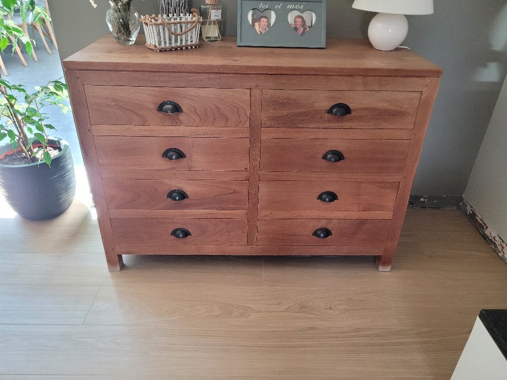 COMMODE EN BOIS MASSIF, Maison & Meubles, 5 tiroirs ou plus, Enlèvement