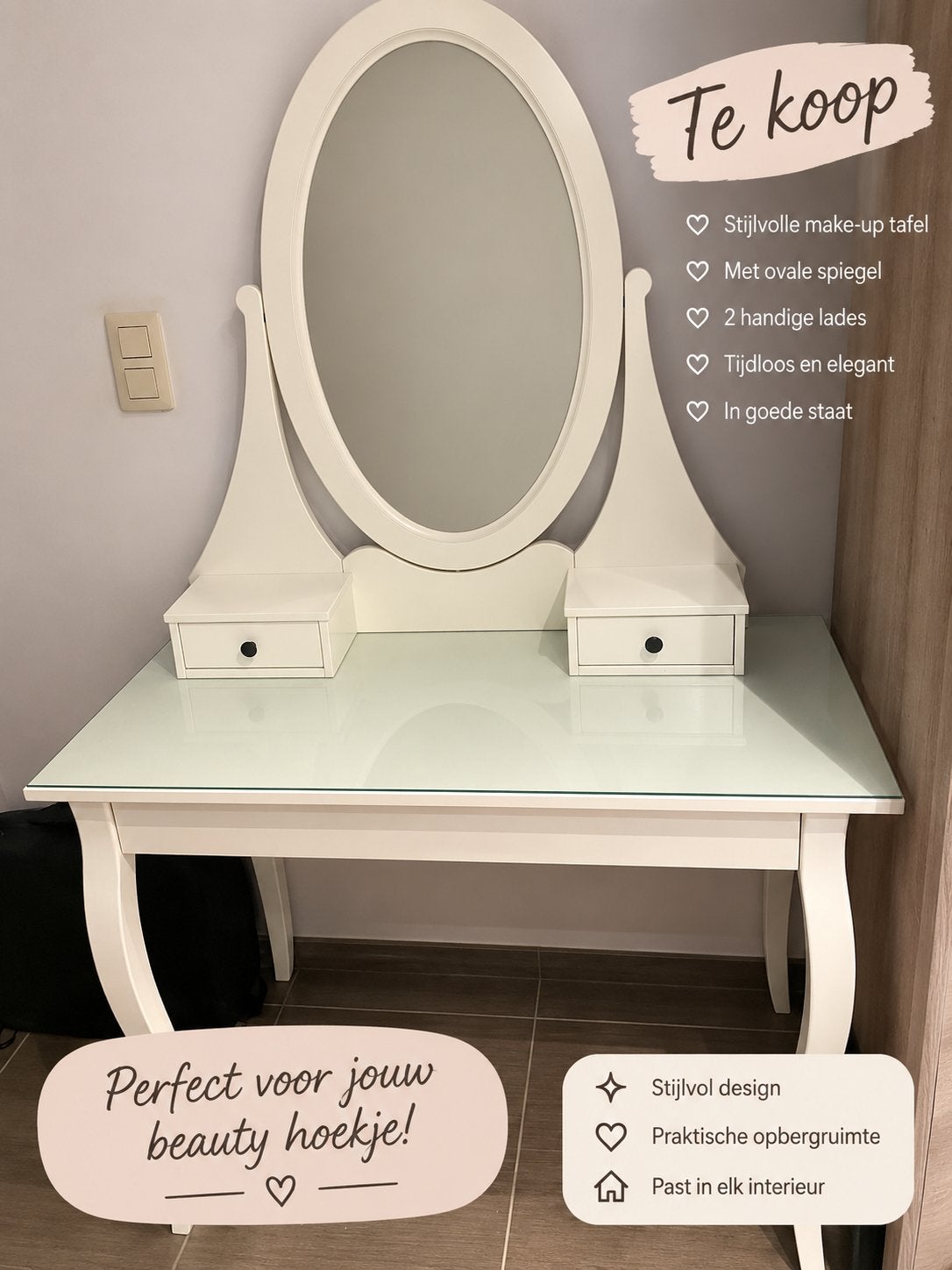Make-Up tafel te koop, Ophalen, Zo goed als nieuw